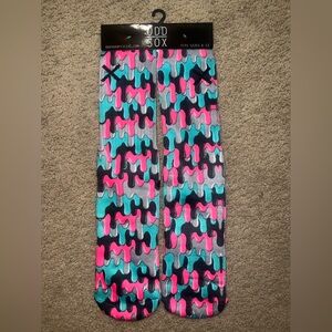 ODD SOX Socks (Drippy Slime Print) NWT (gray, pink, black & green) UNISEX